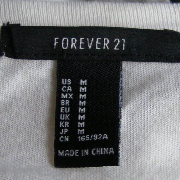 DEF LEPPARD Tee, M, Forever 21, 2 sided, 1993, White Jersey, Stripe Short sleeve - Picture 6 of 6